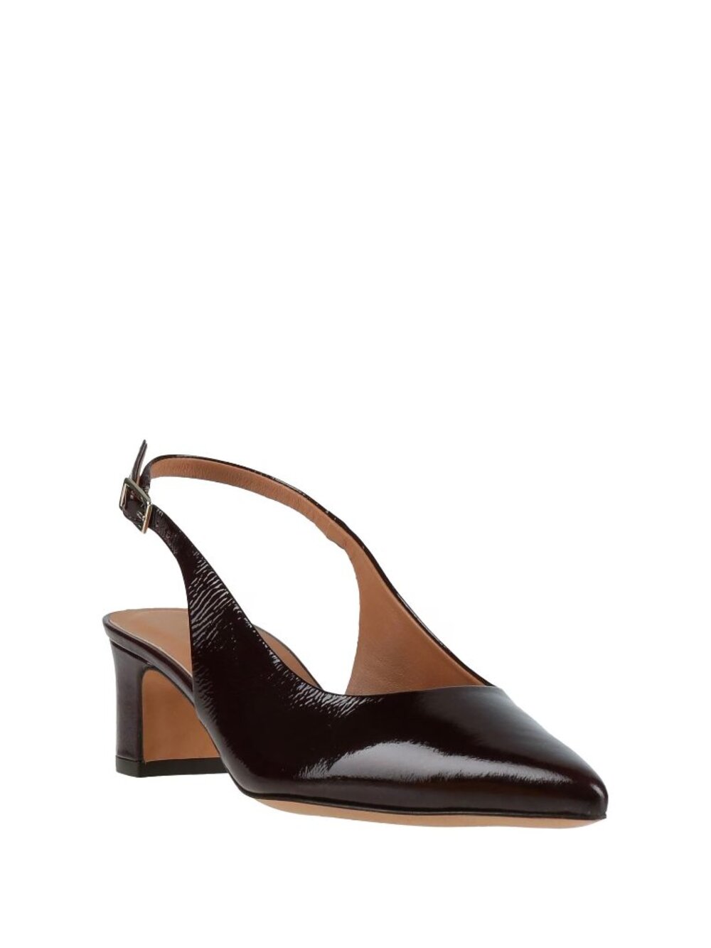 Mansur Gavriel Patent Leather Slingback Heel, Brown, NWT